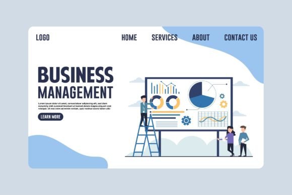 Business Management Illustration for Web Design