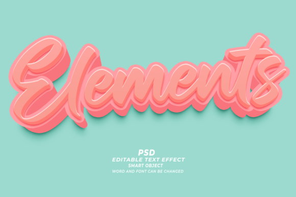 Elements PSD 3D Editable Text Effect