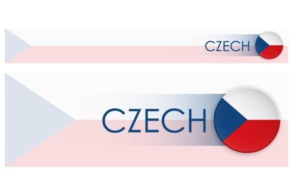 Elevating Digital Presence with the Czech Flag Horizontal Web Banner in Modern Neomorphism