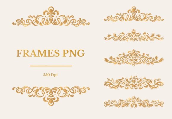 Gold Frames, Clipart, PNG: Premium Assets