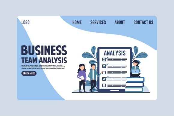 Mastering the Business Team Analysis Landing Page with Scalable Vector Assets