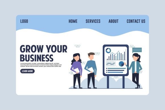 Modern Business Growth Webpage Design: A Flexible Vector Solution