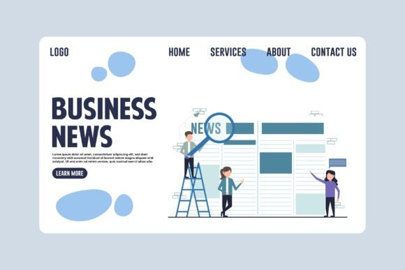 Modern Business News Web Design Concept