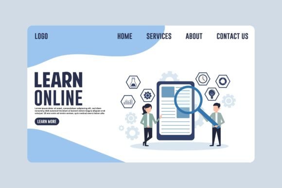 Online Learning Home Page Design Concept: A Flexible Vector Solution for Modern Educators