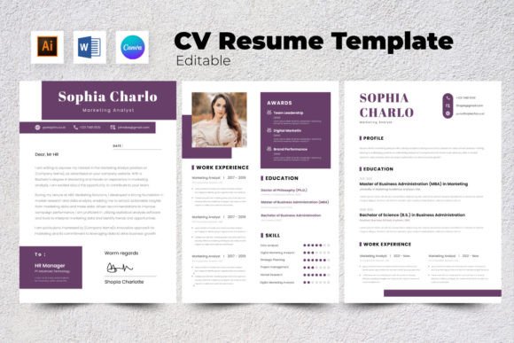 Resume CV Marketing Analyst V6 Design