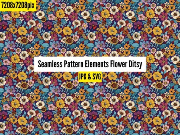 Seamless Pattern Elements Flower Ditsy