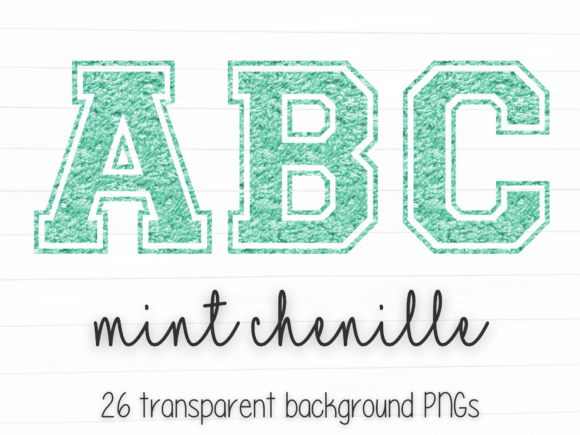 Varsity Chenille Patch Font PNG Mint: Elevating Custom Designs with Retro Texture